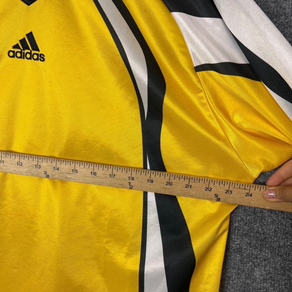 VINTAGE Adidas Goalkeeper Jersey Mens L Yellow 2001 Long Sleeve Shirt - Picture 6 of 11